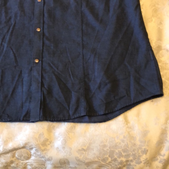 ZAGIRI XL SLIM FIT SNAP DOWN LONG SLEEVE NAVY SOFT COTTON WESTERN SHIRT - #147 - Picture 10 of 10